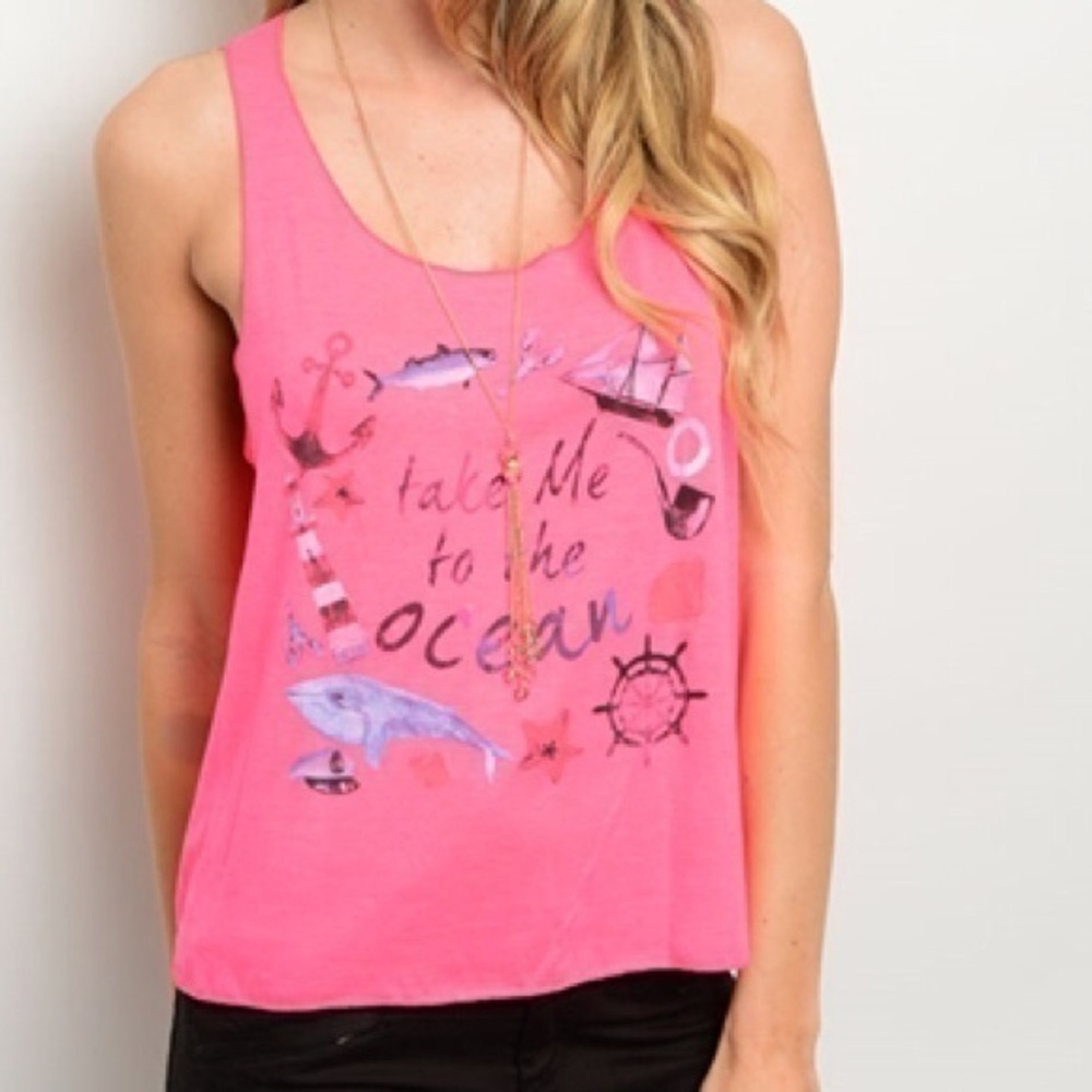 💛HP Pink graphic tee tank size Medium